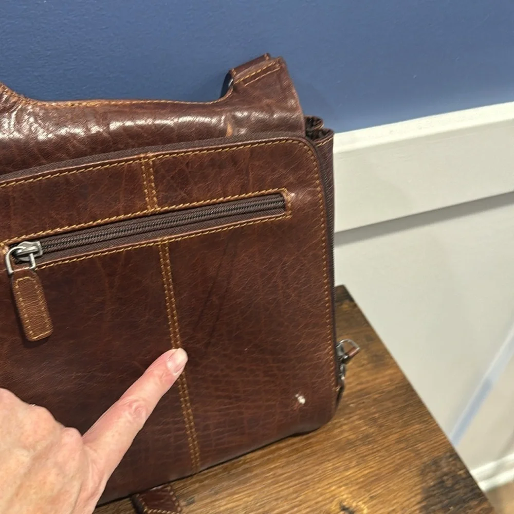 Jack George’s leather crossbody bag brown